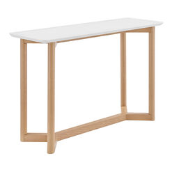 Oxford Matte White and Natural Wood Console Table