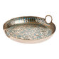 Gold And Blue Metal Hammered Serving Tray image number 0