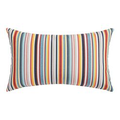 Sunbrella Multicolor Stripe Outdoor Lumbar Pillow