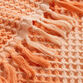 Orange Plaid Waffle Weave Cotton Hand Towel image number 3