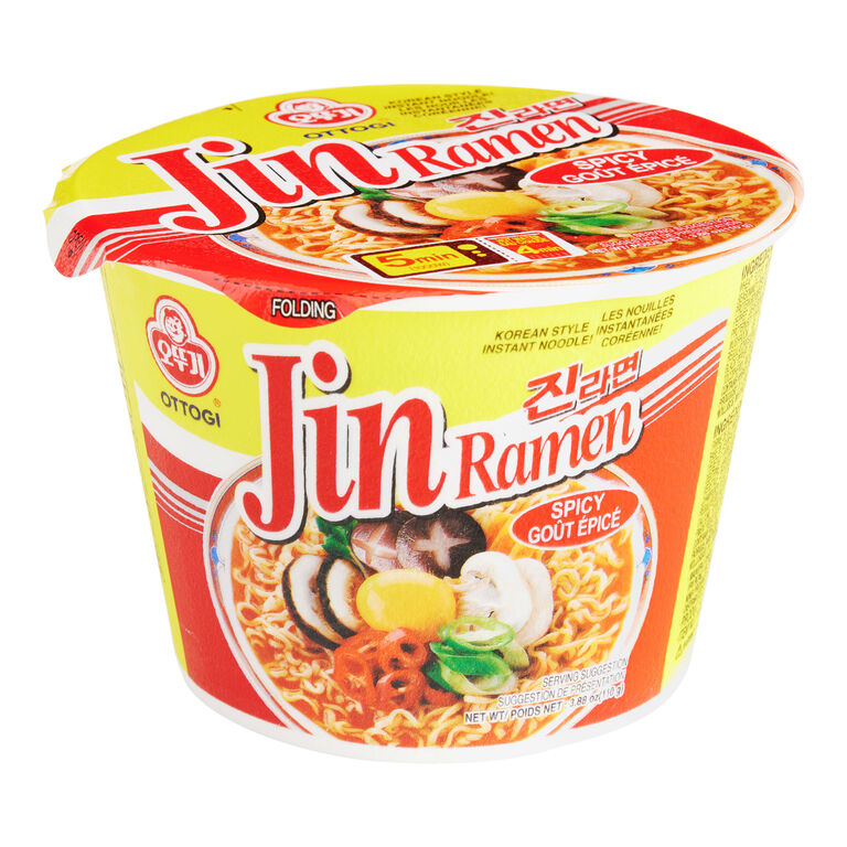 Ottogi Spicy Jin Ramen Korean Style Noodle Bowl Set of 2 image number 1
