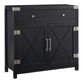 Lizzy Black Wood and Brushed Steel Storage Cabinet image number 0
