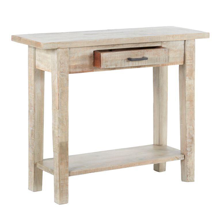 Leigh Whitewash Reclaimed Wood Console Table image number 2