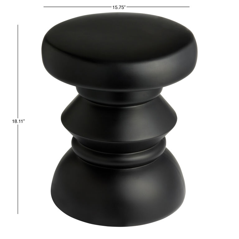 Petra Black Concrete Pedestal Side Table image number 5