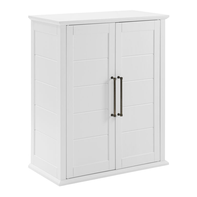 Orsman White Wood Farmhouse Stackable Storage Cabinet image number 1