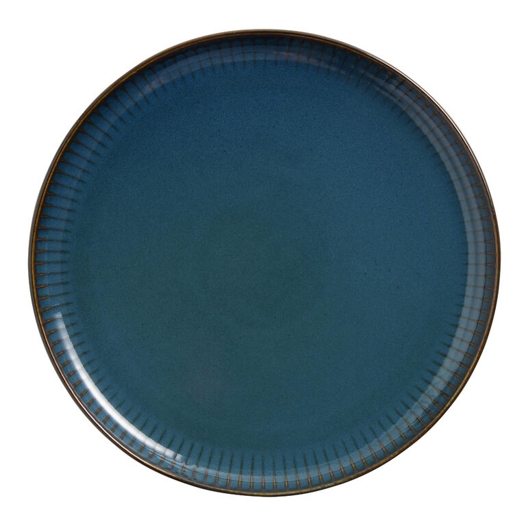 Blue Reactive Glaze Ribbed Dinnerware Collection image number 5