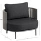 Zanotti Gray Rope and Charcoal Curved Outdoor Cuddle Chair image number 5