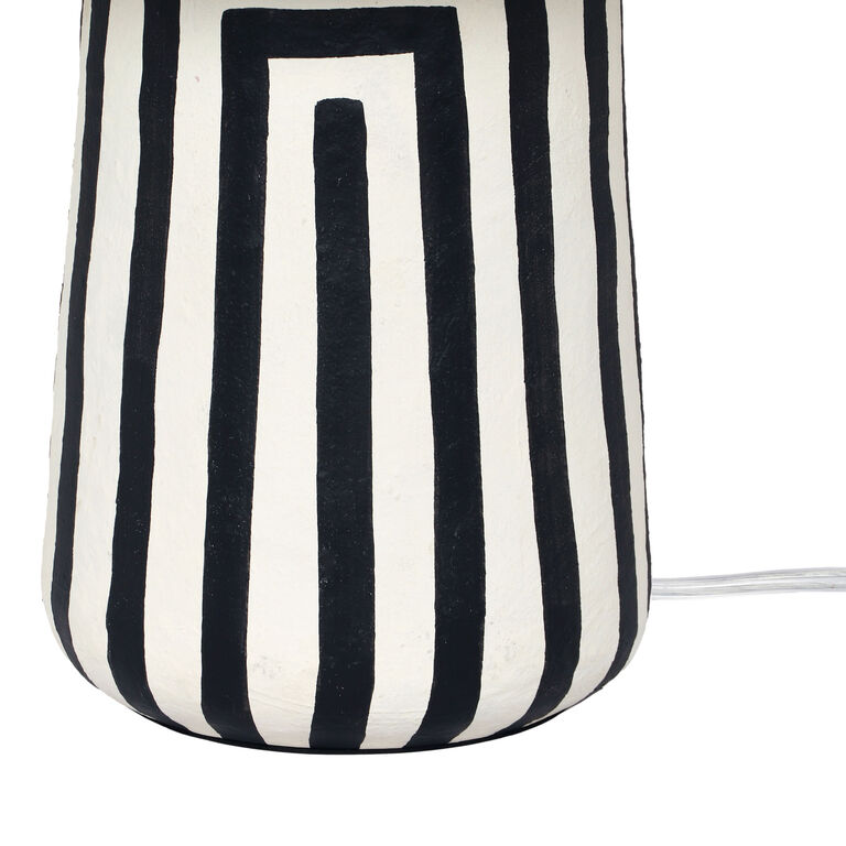 Parry Black and White Maze Stripe Table Lamp image number 5