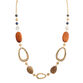 Gold And Agate Mixed Bead Long Necklace image number 0