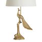 Brass Art Deco Peacock Table Lamp Base image number 0