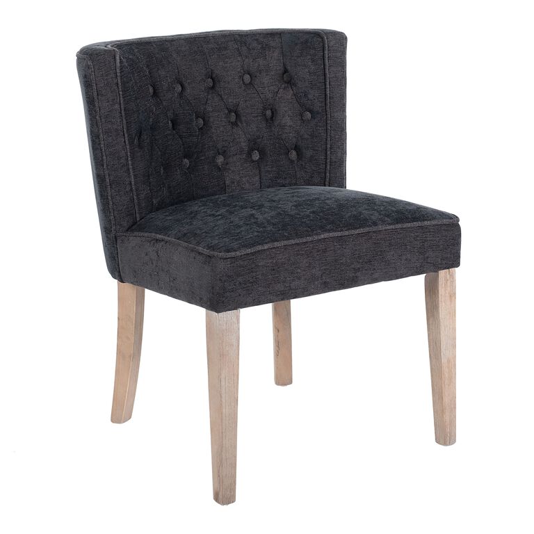 Vida Black Tufted Upholstered Dining Chair Set of 2 image number 1