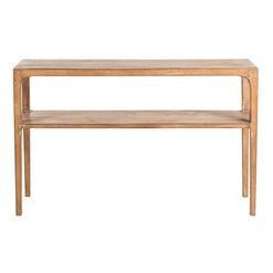 Indio Whitewash Reclaimed Pine Console Table with Shelf