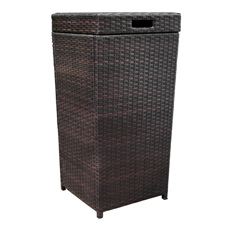 Pinamar Espresso All Weather Wicker Outdoor Trash Can image number 1