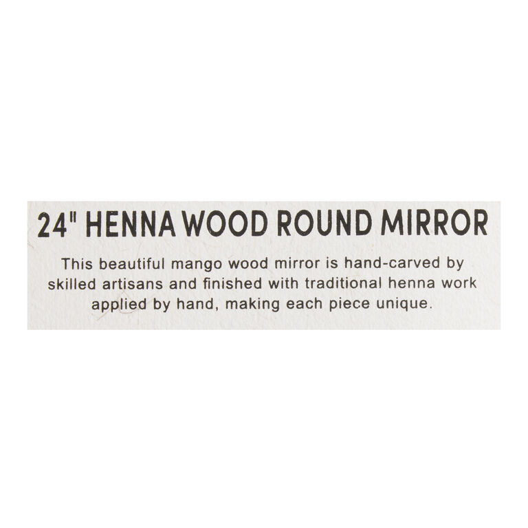 CRAFT Henna Round Carved Wood Wall Mirror image number 3