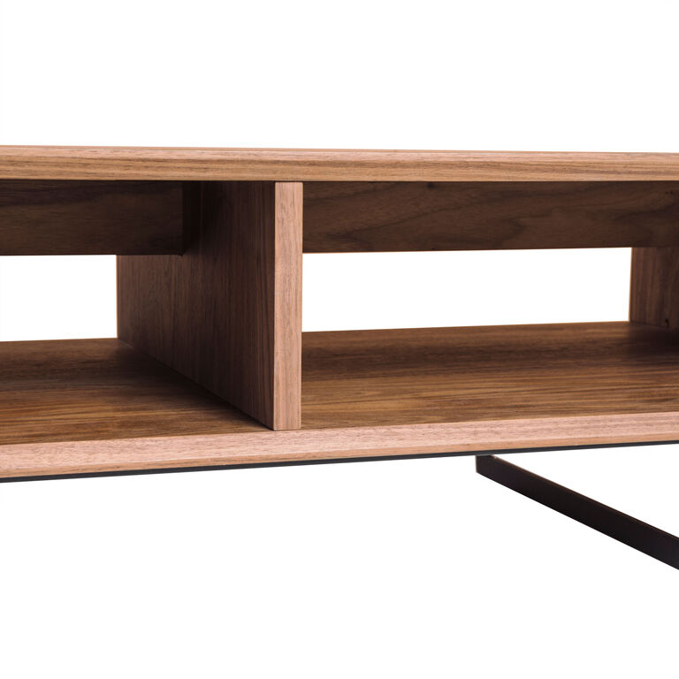 Emilio Wood and Metal Coffee Table with Shelves image number 6