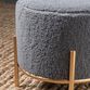 Round Sherpa Upholstered Stool image number 4