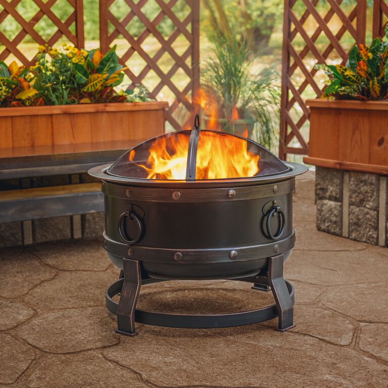 Brook Rubbed Bronze Steel Industrial Fire Pit image number 2