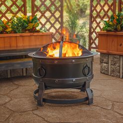Brook Rubbed Bronze Steel Industrial Fire Pit