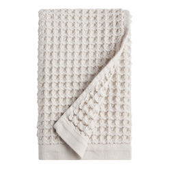 Light Gray Waffle Weave Cotton Hand Towel