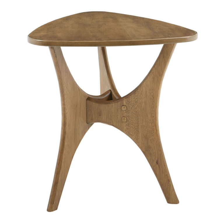 Don Triangular Light Brown Wood End Table image number 3
