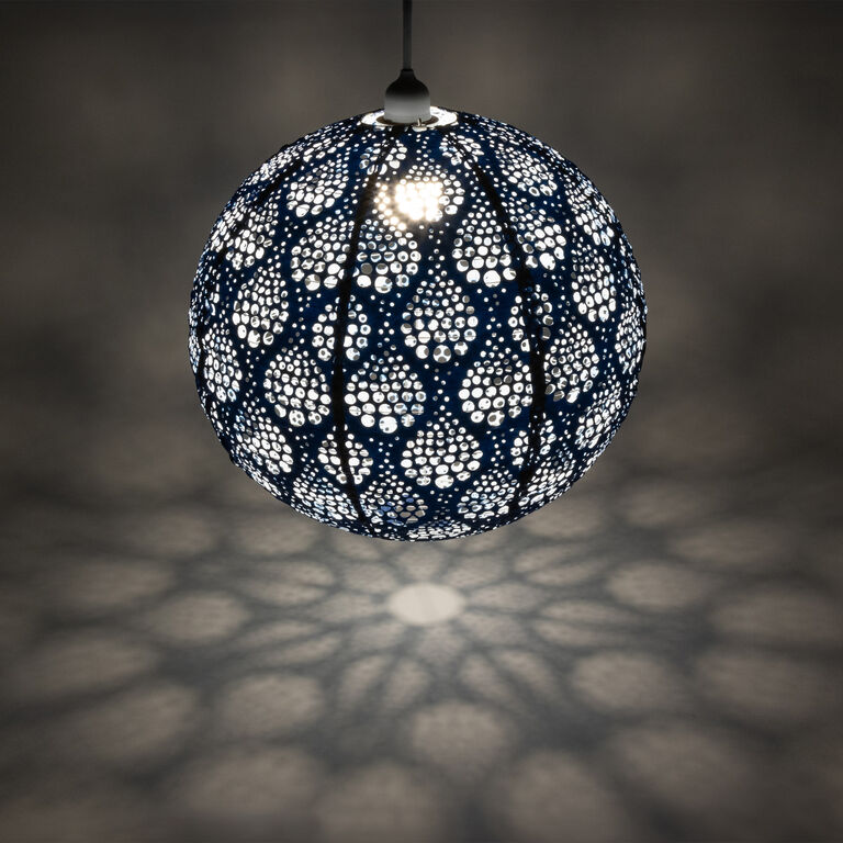Round Dewdrop Fabric Lantern Pendant Lamp image number 7