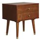 Light Walnut Wood Caleb End Table with 2 Drawers