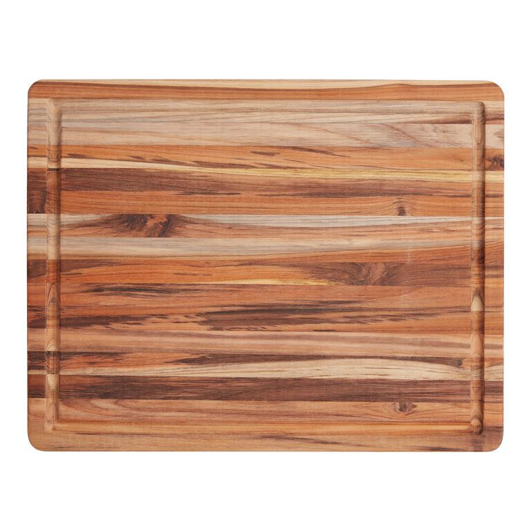 Teakhaus Large Edge Grain Wood Trencher Cutting Board image number 1