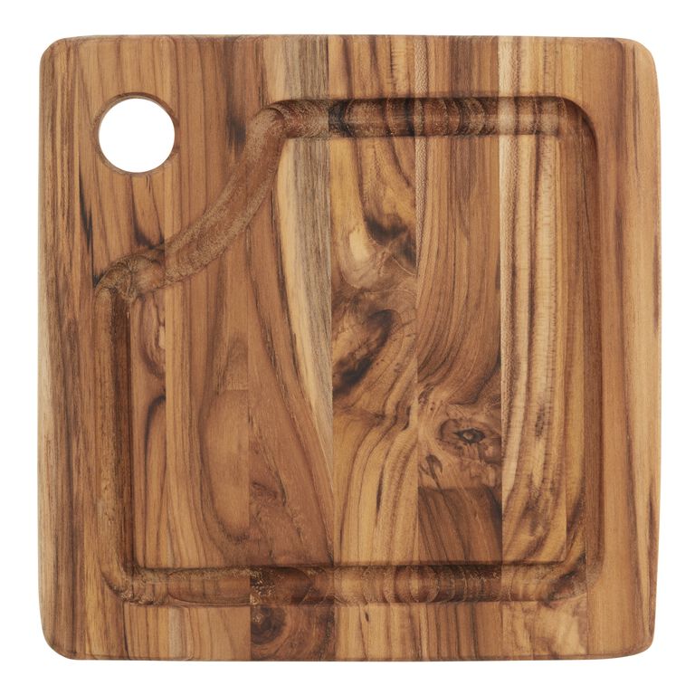 Teakhaus Mini Edge Grain Wood Trencher Cutting Board image number 1
