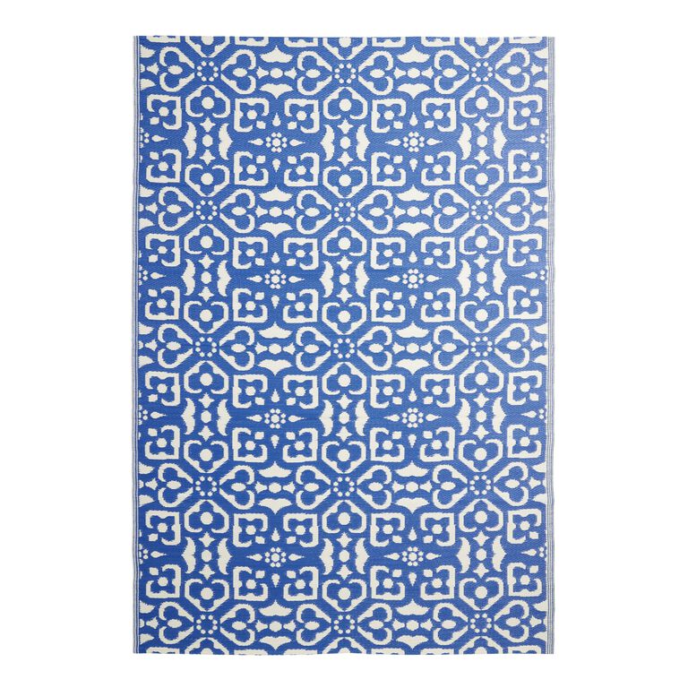 Rio Blue Sorrento Tile Reversible Indoor Outdoor Floor Mat image number 1