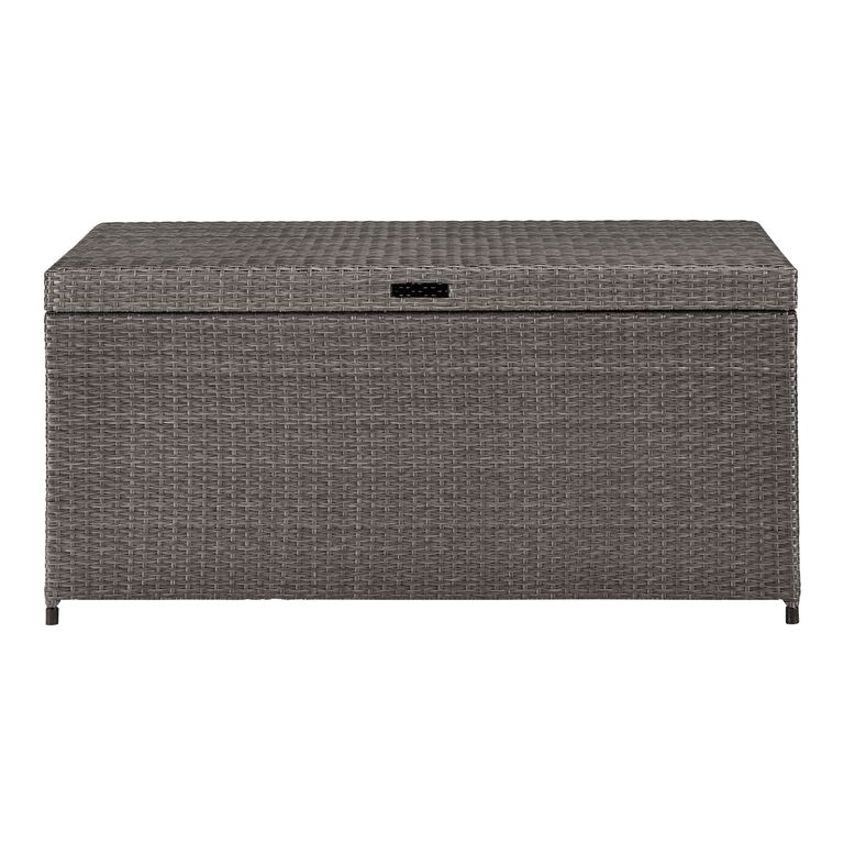 Pinamar Gray All Weather Wicker Outdoor Storage Chest image number 2