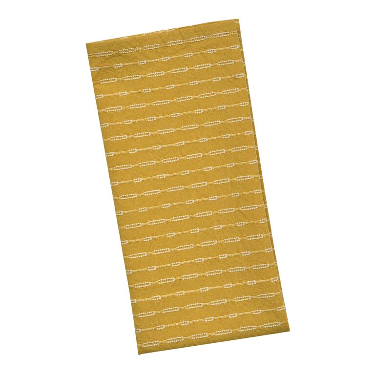 Golden Yellow and White Woven Kitchen Towel Set Of 2 image number 1