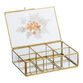 Glass and Metal Pressed Flower Tea Storage Box image number 0