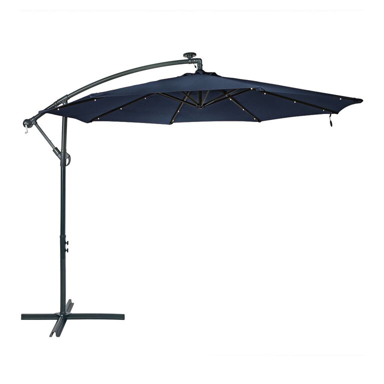 Cantilever Patio Umbrella with Solar LED Lights image number 1