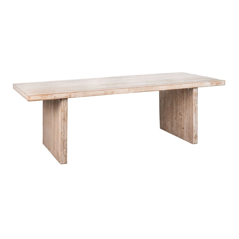 Tyne Aged White Reclaimed Pine Dining Table image number 1