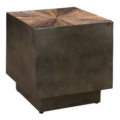 Dagnall Square Iron And Mango Wood End Table