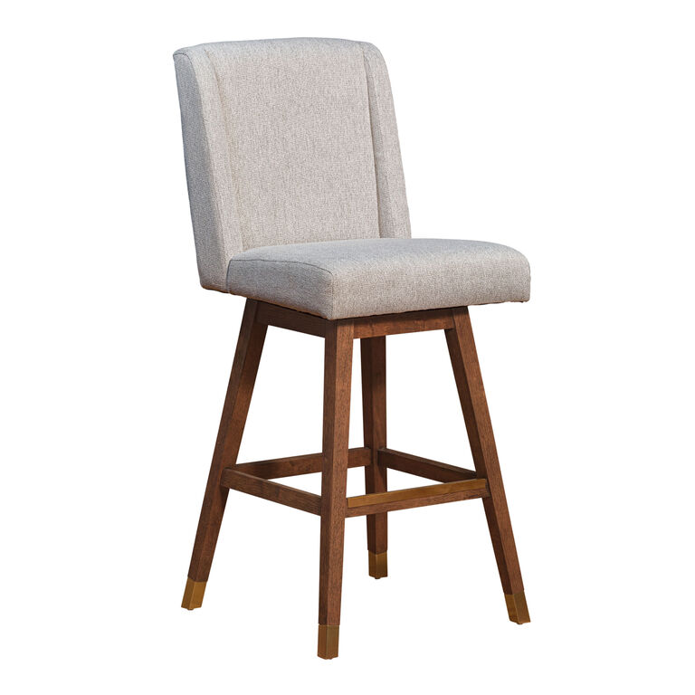 Albion Taupe Upholstered Swivel Barstool image number 1