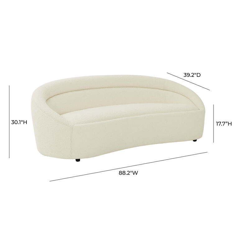 Keswick Cream Boucle Curved Sofa image number 6