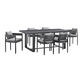 Chania Black Metal 7 Piece Outdoor Dining Set image number 0