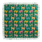 Leo Square Green Multicolor Cats Cotton Picnic Blanket image number 0