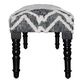 Black and White Tufted Wool Upholstered Bench image number 3