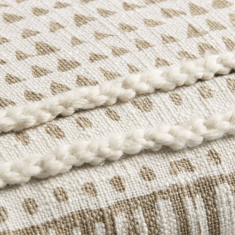 Taupe And Ivory Geo Stripe Throw Pillow image number 4