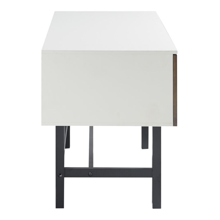 Lou Black And White Wood Desk With Storage image number 4