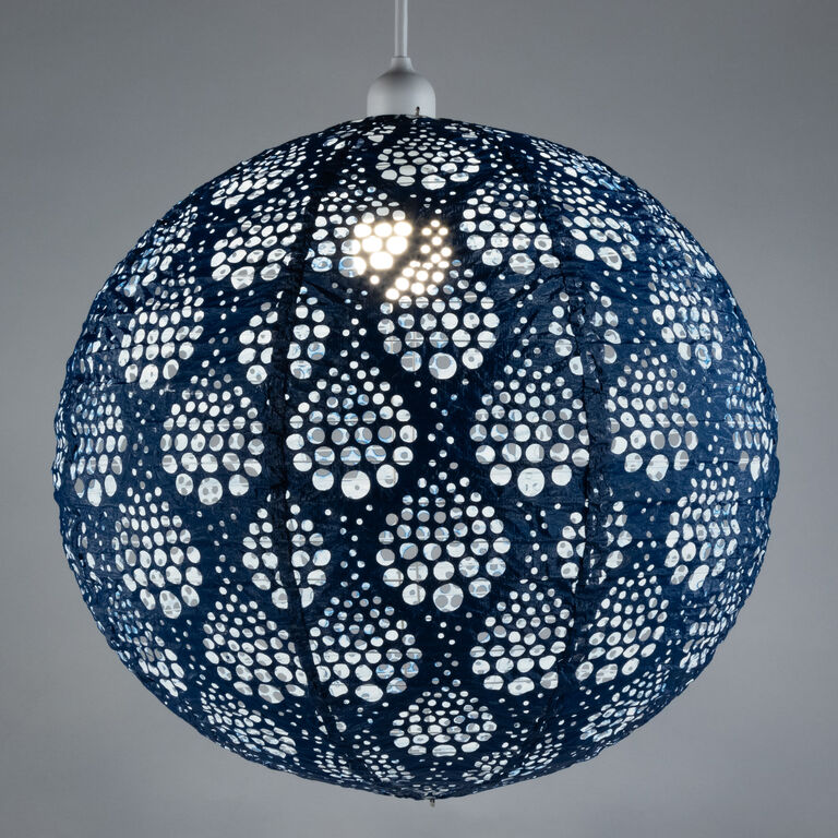 Round Dewdrop Fabric Lantern Pendant Lamp image number 6