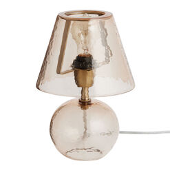 Becca Mini Amber Glass and Brass Metal Textured Table Lamp