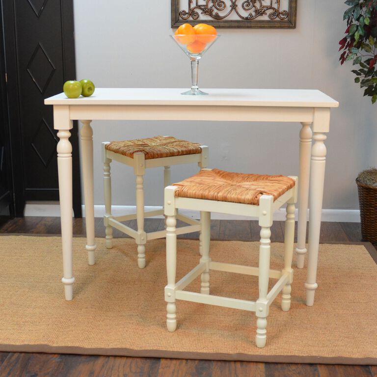 Erma Wood and Fiber Farmhouse Backless Counter Stool image number 3