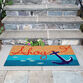Red and Navy Blue Ahoy Anchor Coir Doormat image number 1