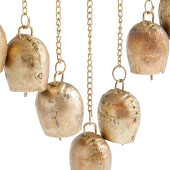 Gold Metal Bell and Wood Wind Chime