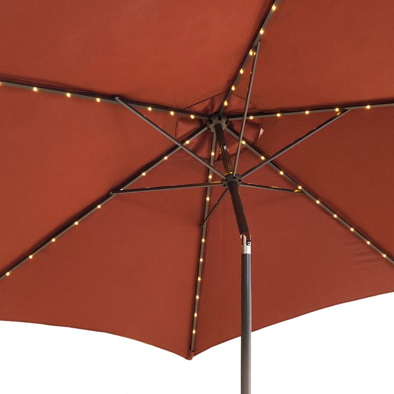 9 Ft Tilting Patio Umbrella With Lights image number 4