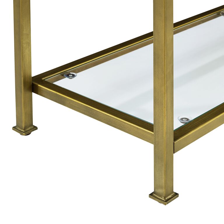 Gold Metal and Glass Milayan Console Table image number 4