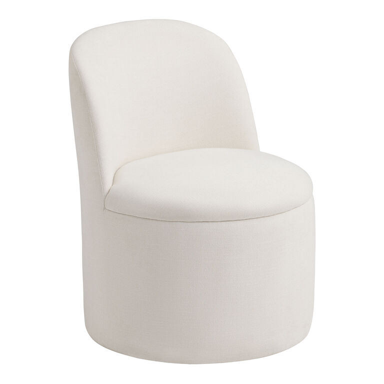 Mirah Round Upholstered Swivel Dining Chair image number 1